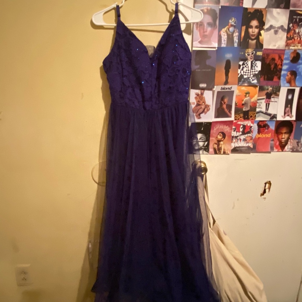 Long darkish blue dress